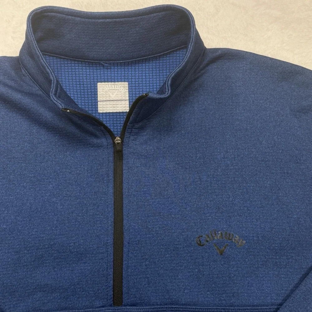 Callaway Golf 1/4 Zip Pullover Mens Medium Blue Performance Lightweight Logo Top